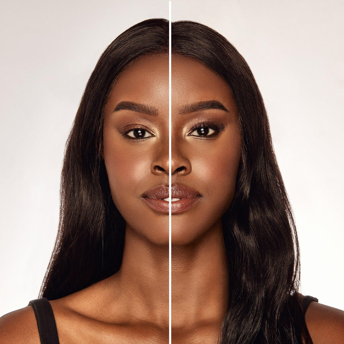 Ardell Wispies black lashes before and after on the eye