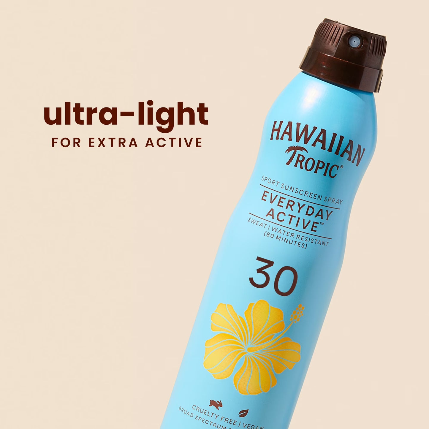 Hawaiian Tropic Island Sport Sun Block SPF 30 – Protector solar resistente al agua y de amplio espectro (180 ml)