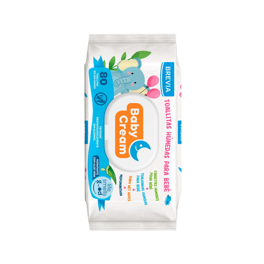 Brevia Baby CREAM Wet Wipes (80 units)
