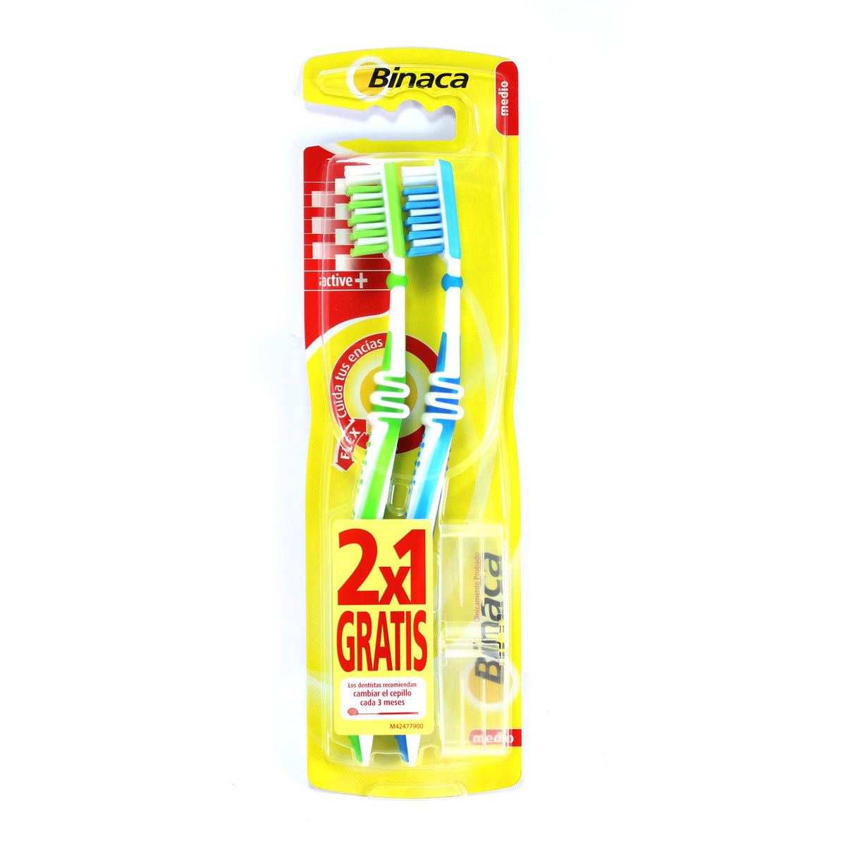 Binaca Active+ Medium 2-pack blister card, extra angle