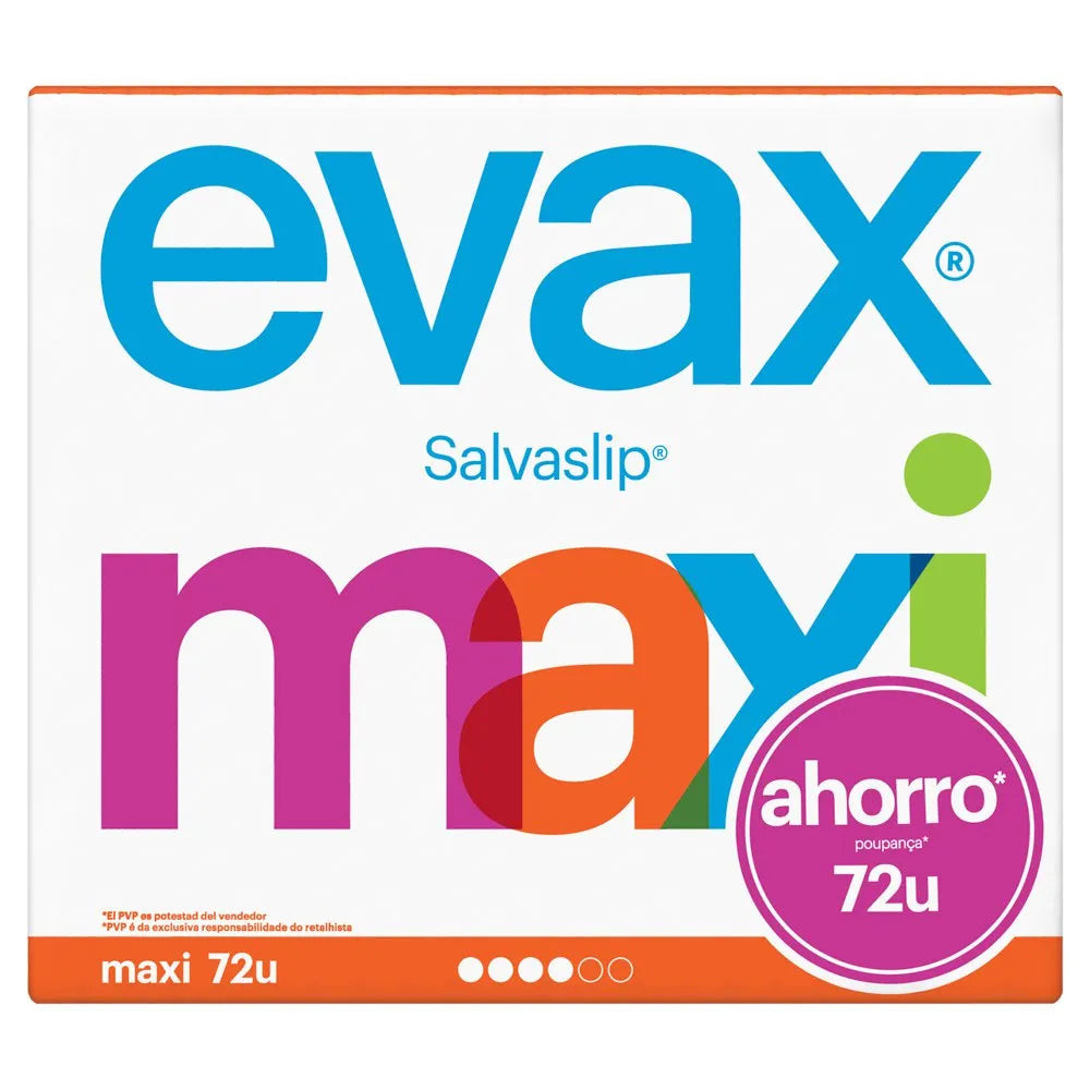 Panty Liners Maxi Protection Evax Maxi 72 Units