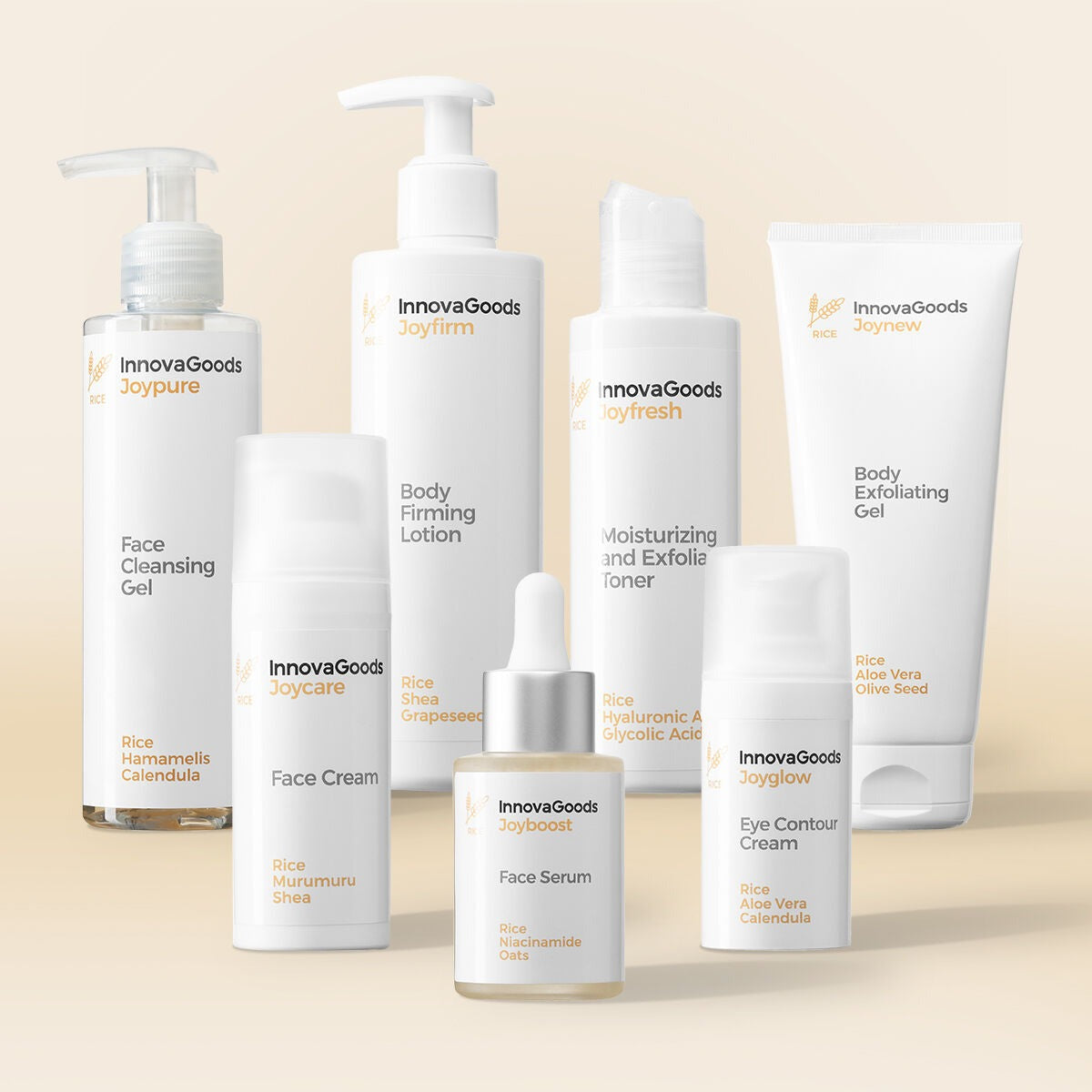 InnovaGoods Rice Face & Body Routine Pack – Complete Vegan Skincare & Body Care Set 3