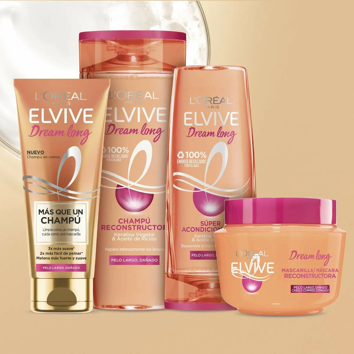 Restorative Shampoo L'Oreal Make Up Elvive Dream Long (250 ml)