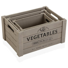 Cargar imagen en el visor de la galería, Set of decorative boxes Versa Vegetables Wood (25 x 17 x 35 cm) (3 pcs)