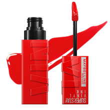 Load image into Gallery viewer, Shimmer Lipstick Maybelline Superstay Vinyl Link 25 Red Hot