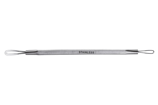 Eurostil stainless steel dual-loop blackhead extractor on white background