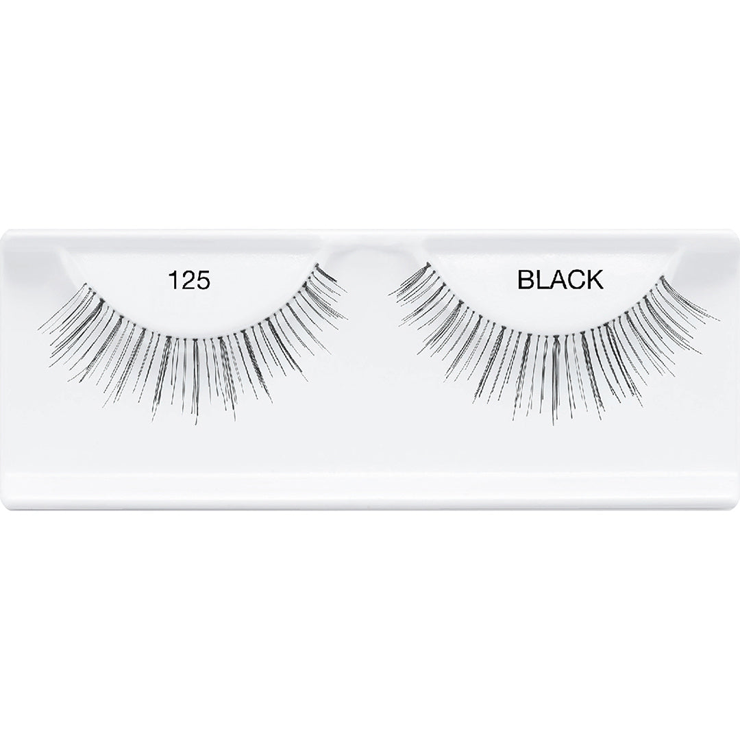 Ardell Fashion Lashes 125 black strip lashes on white tray