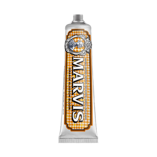 Marvis Orange Blossom Bloom fluoride toothpaste 75 ml tube on white background