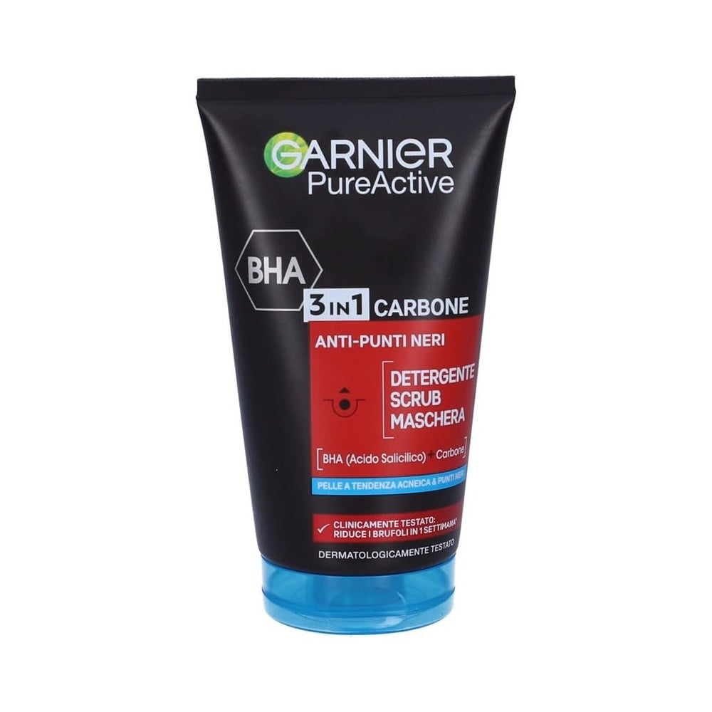 Garnier Pure Active 3-in-1 Charcoal Wash Scrub Mask 150 ml 1
