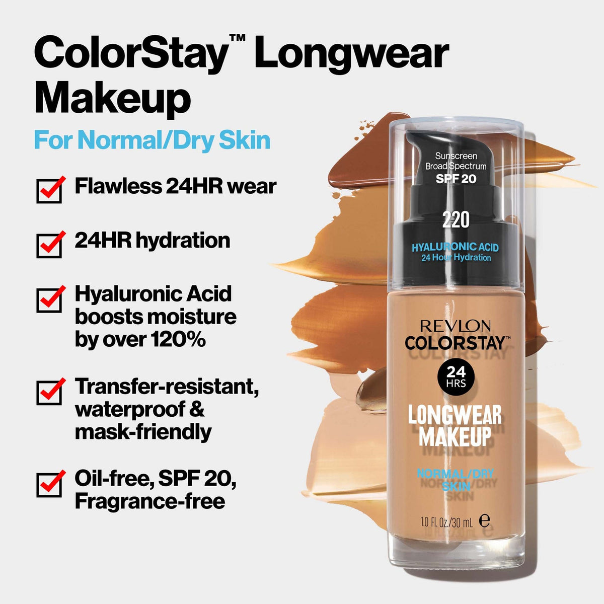 Revlon ColorStay Fluid Foundation Shade Buff 150 Longwear Makeup 30 ml