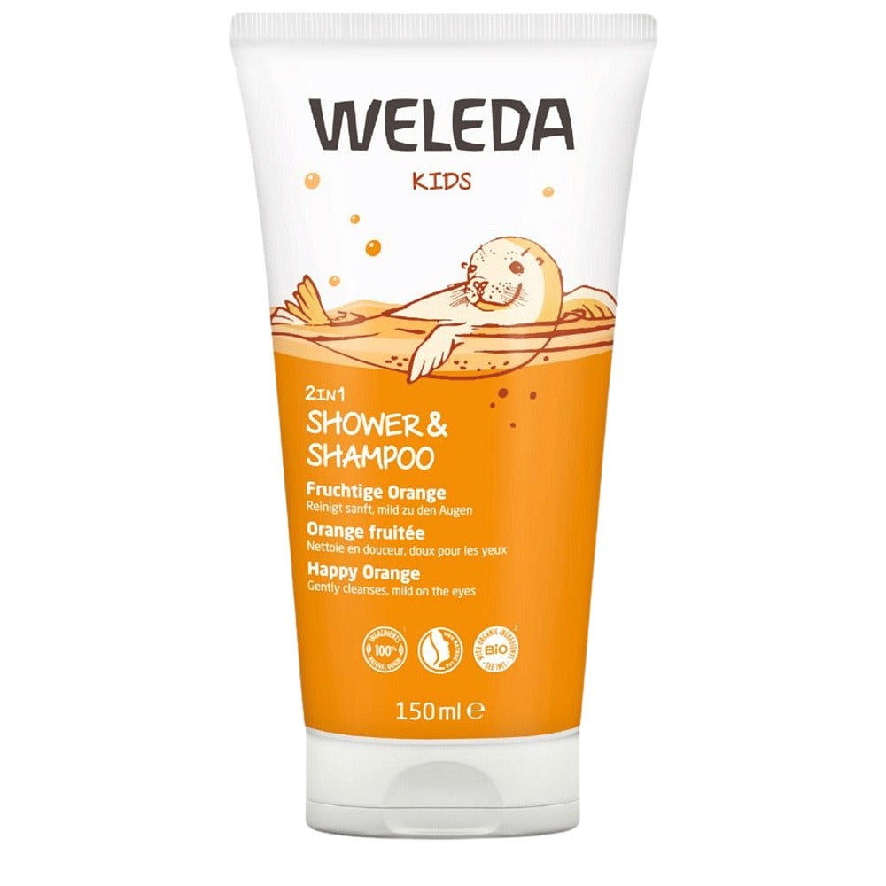 Weleda Kids 2in1 Shower & Shampoo Happy Orange (150 ml) 2