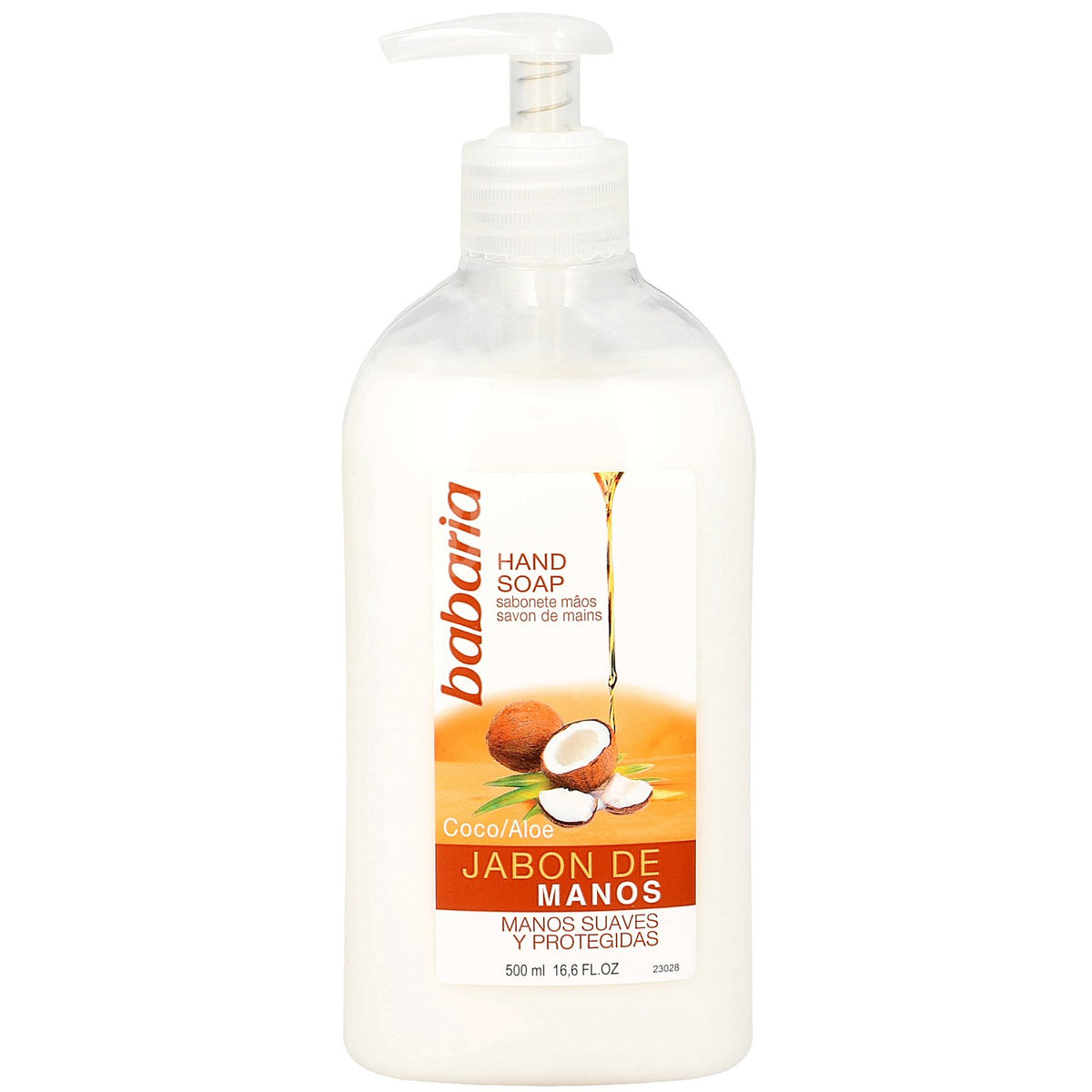 Babaria Coconut and Aloe Hand Soap – Moisturising Pump Cleanser (500 ml) 2