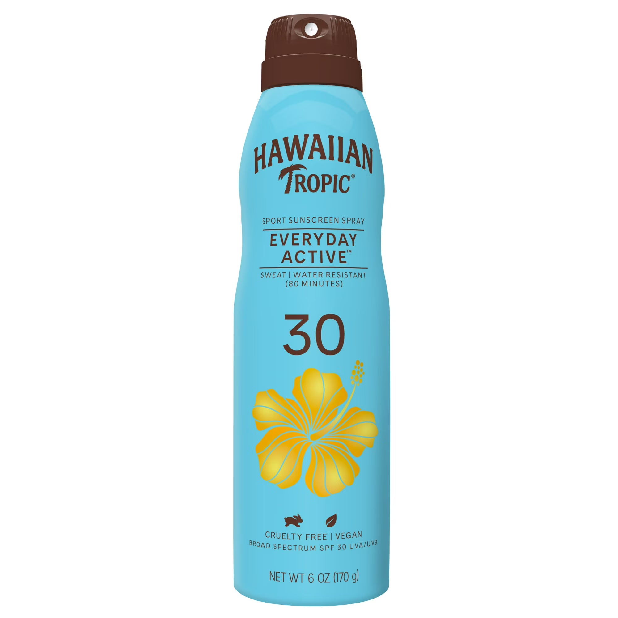 Hawaiian Tropic Island Sport Sun Block SPF 30 – Protector solar resistente al agua y de amplio espectro (180 ml)
