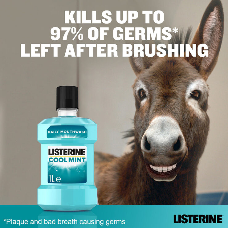 Listerine Menthol Mouthwash 2 x 1L – Antibacterial Fresh Breath Oral Care Rinse