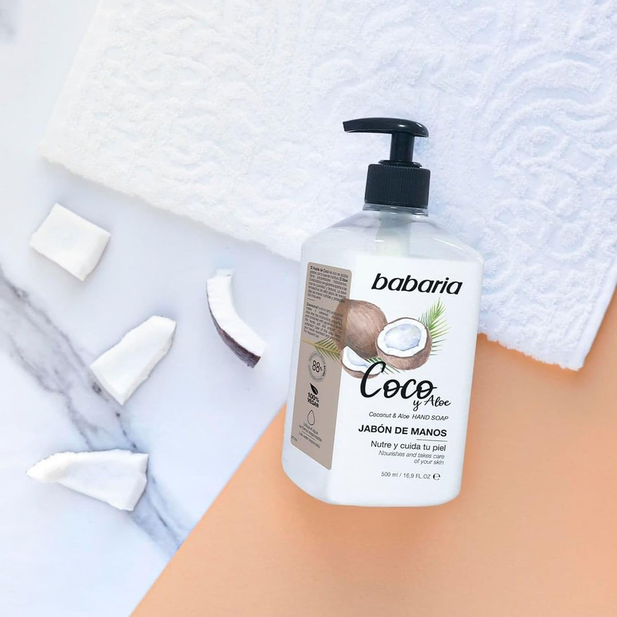 Babaria Coconut and Aloe Hand Soap – Moisturising Pump Cleanser (500 ml) 4