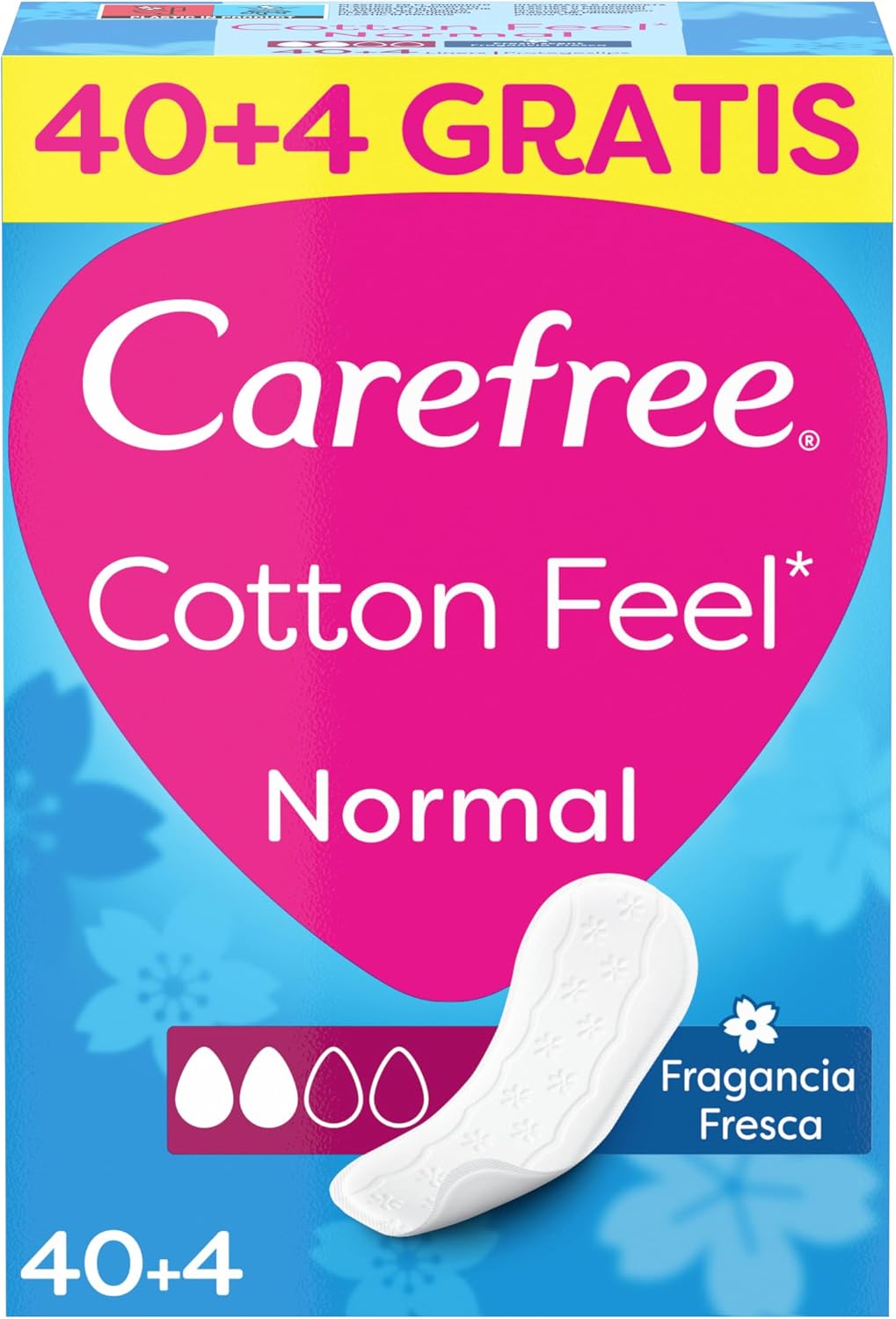 Carefree Fresco Panty Liners Protección diaria 44+4 Pack