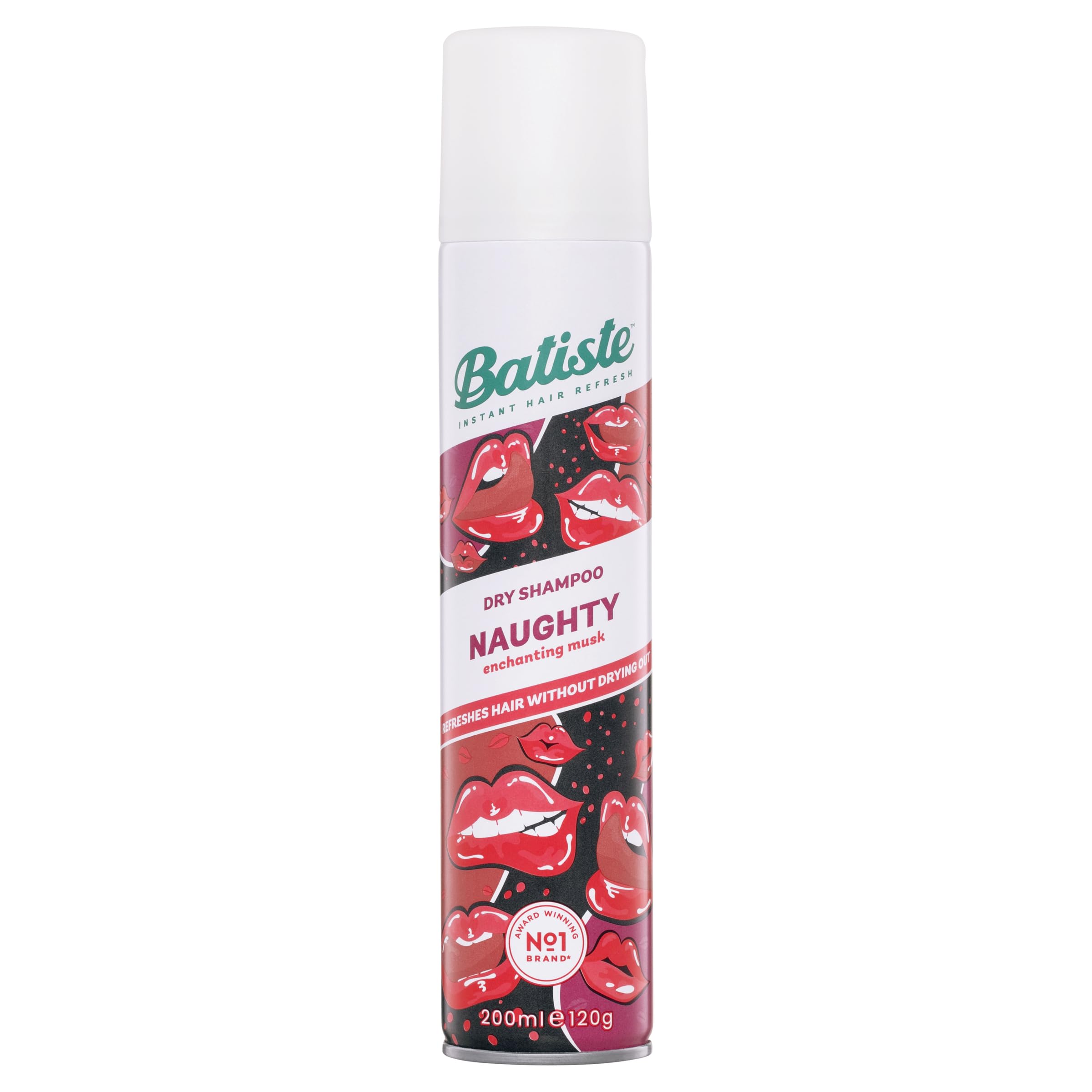Champú seco Batiste Naughty: refresca el cabello al instante y le aporta volumen y textura (200 ml)