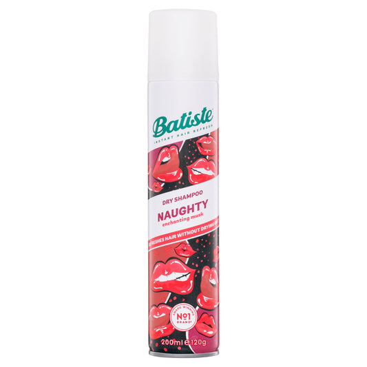 Champú seco Batiste Naughty: refresca el cabello al instante y le aporta volumen y textura (200 ml)