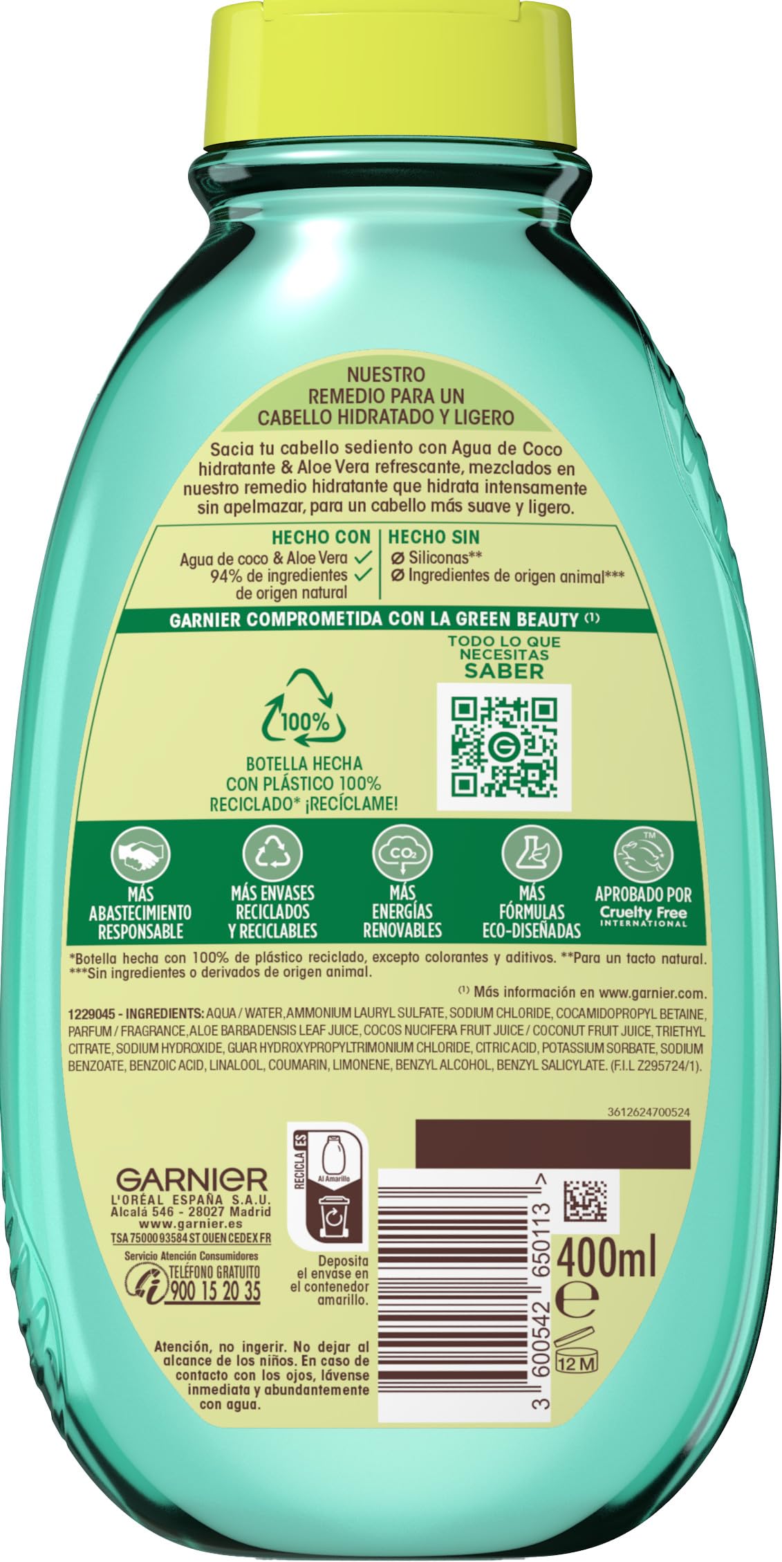 Garnier Original Remedies Green Tea & 5 Plants Revitalizing Shampoo 300 ml
