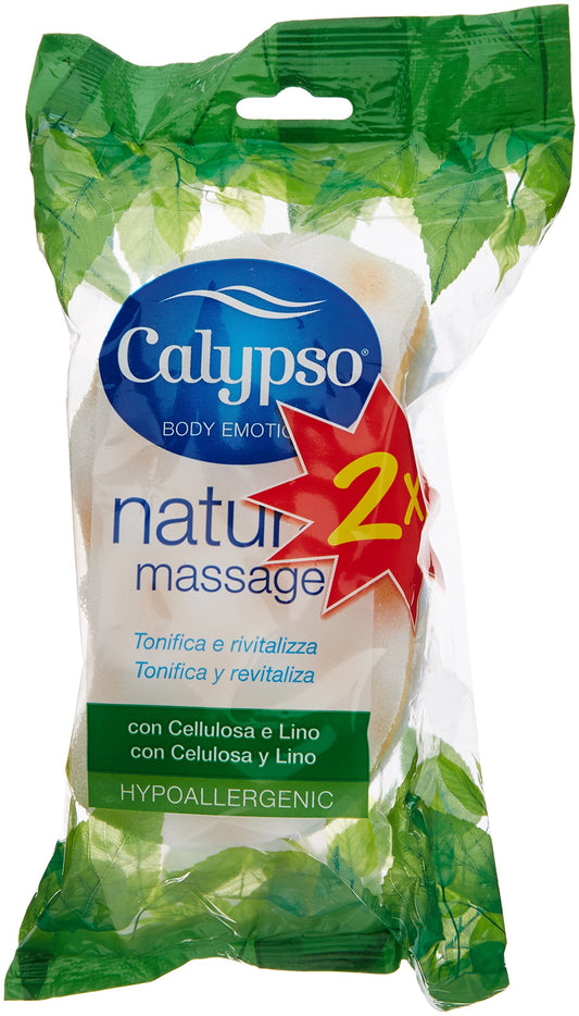 Calypso Natur Massage Body Sponges – Cellulose and Linen (2 pcs) 1