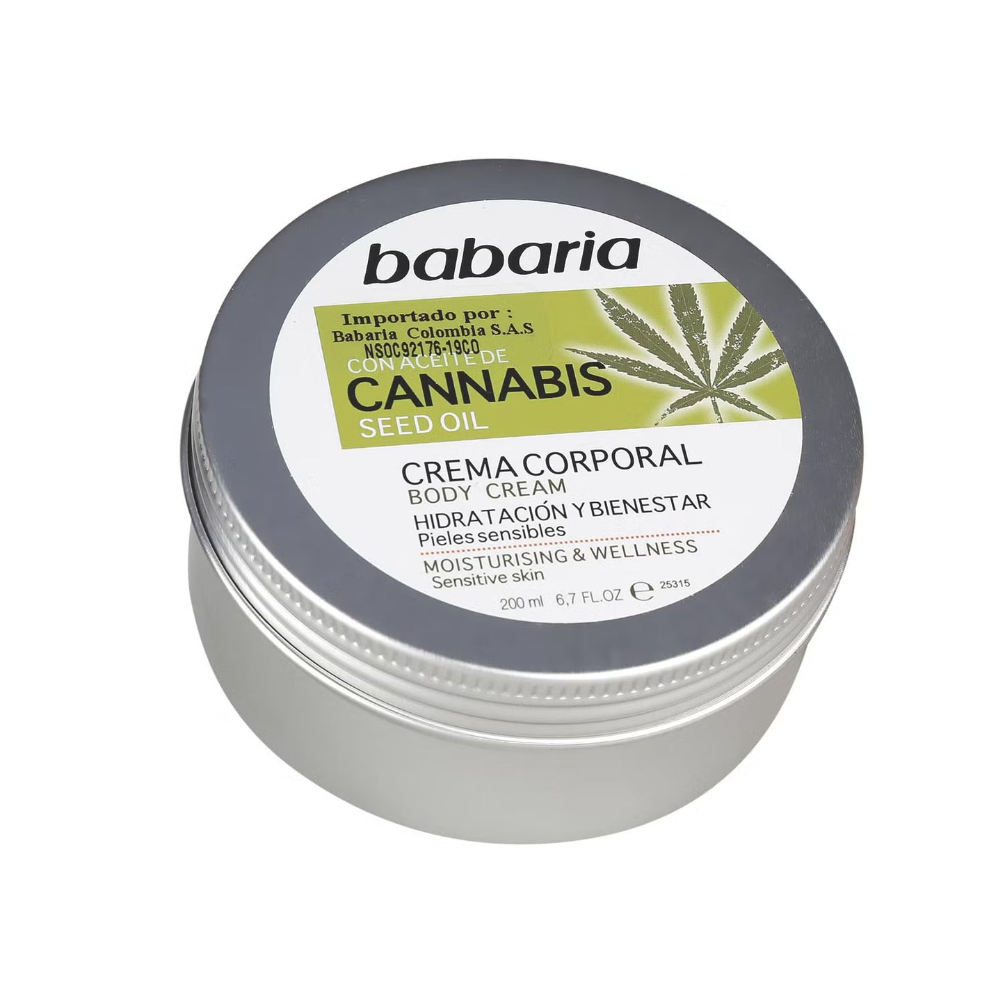Crema hidratante corporal Babaria con vitamina E antioxidante (200 ml)