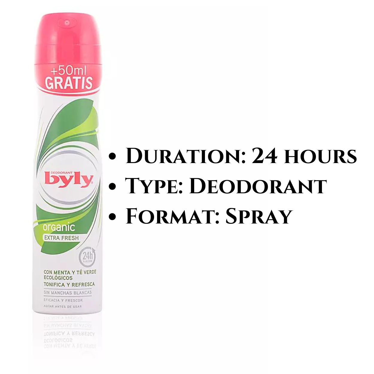 Byly Organic Extra Fresh Deodorant Spray