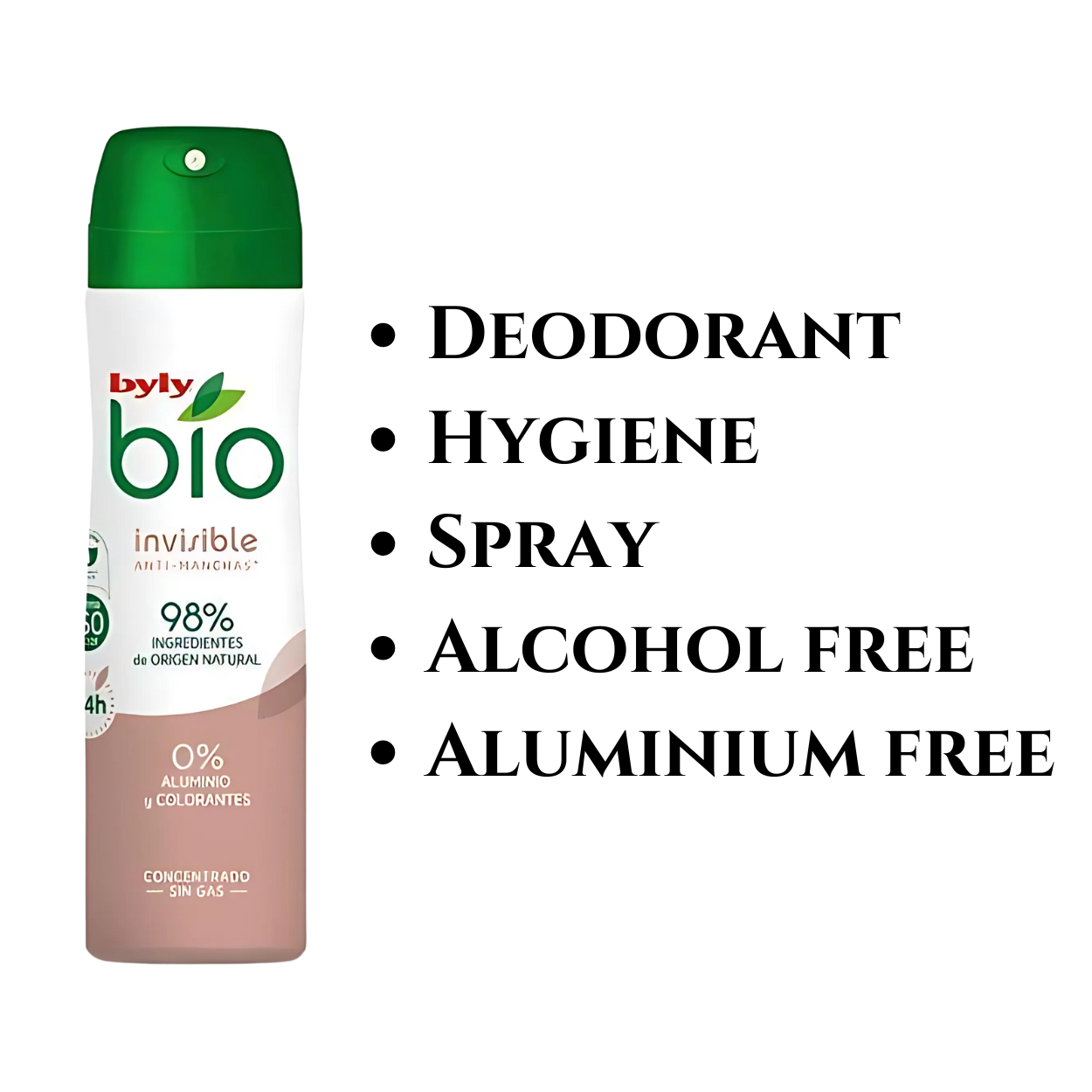 INVISIBLE Unisex Byly Spray Deodorant BIO NATURAL