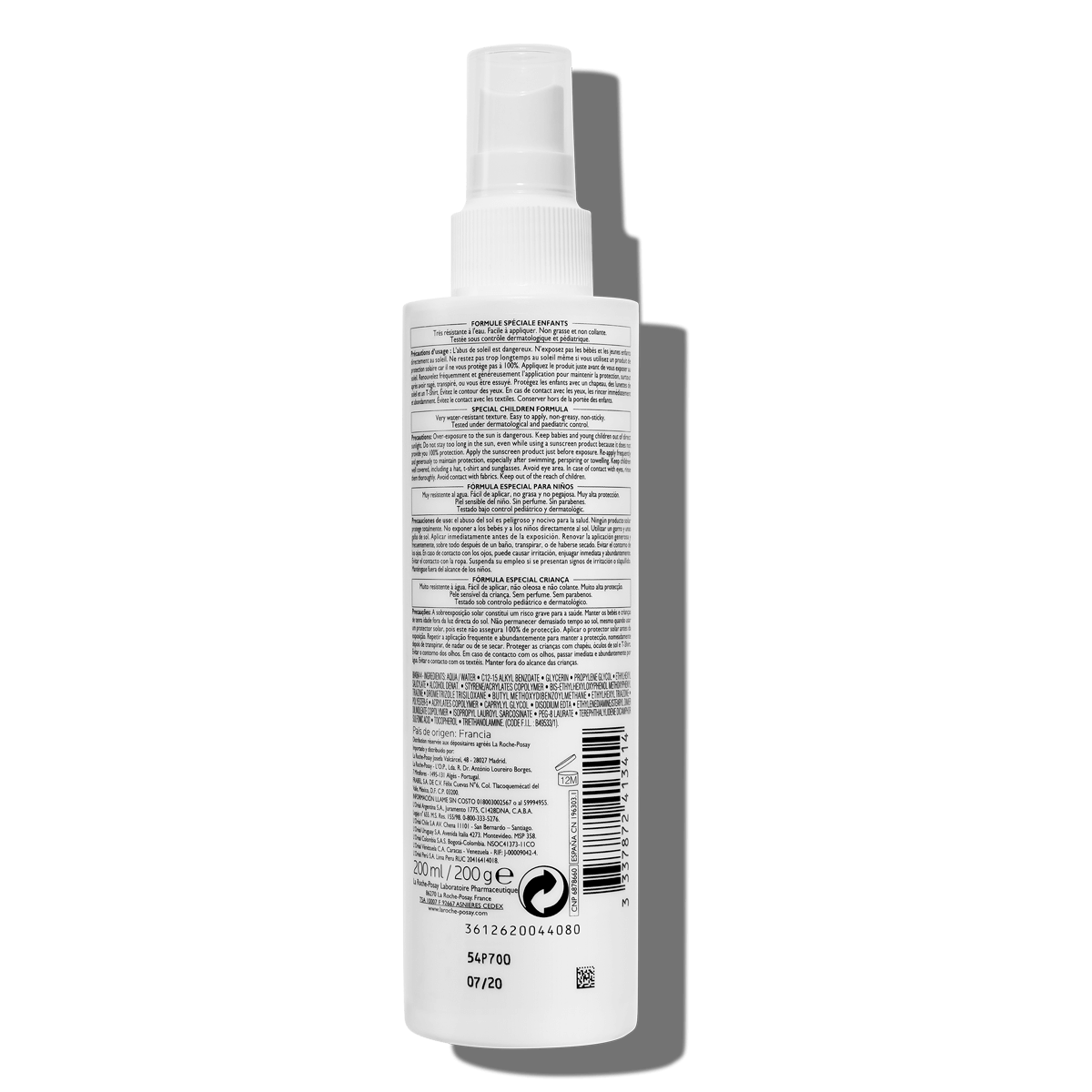 La Roche-Posay, protector solar en spray Anthelios Dermo-pediatrics SPF 50+ (200 ml)