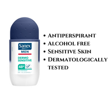 Load image into Gallery viewer, Sanex Men Sensitive 24H Anti-Perspirant Roll-On
