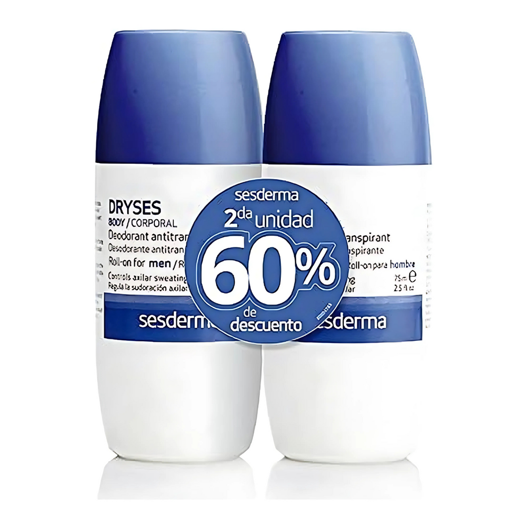 Sesderma Dryses Men Desodorante Roll-On Antitranspirante 2x75ml