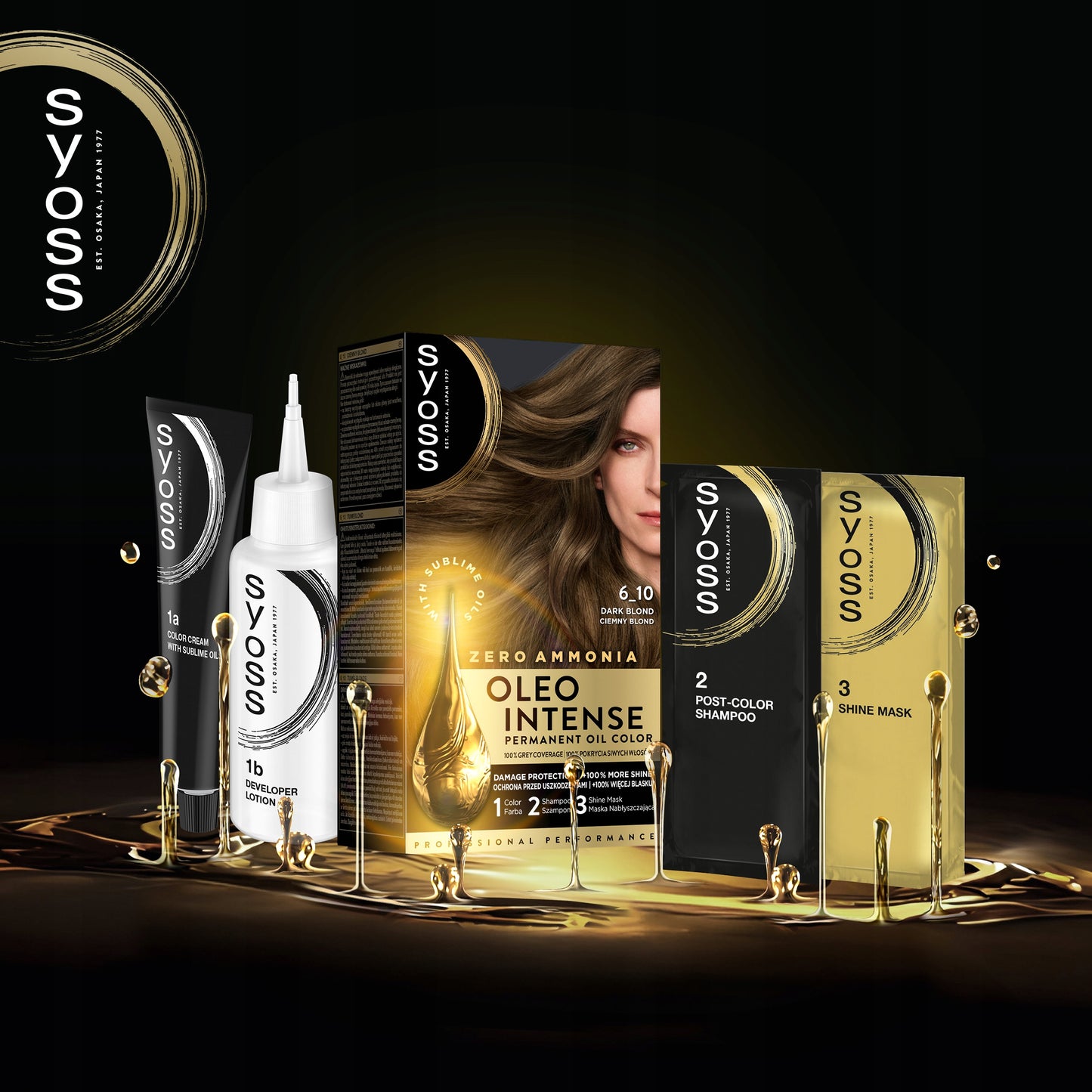 Syoss Olio Intense Nº 6.10 Dark Blonde – Ammonia-Free Permanent Hair Colour with Intense Shine