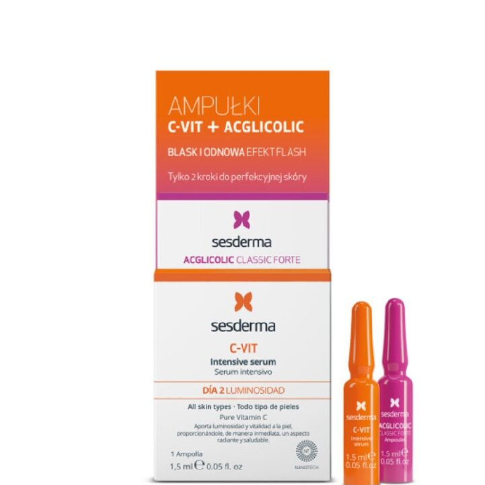 Sesderma Serum Efecto Flash (Aglicólico + C-Vit 12%) 2 uds.