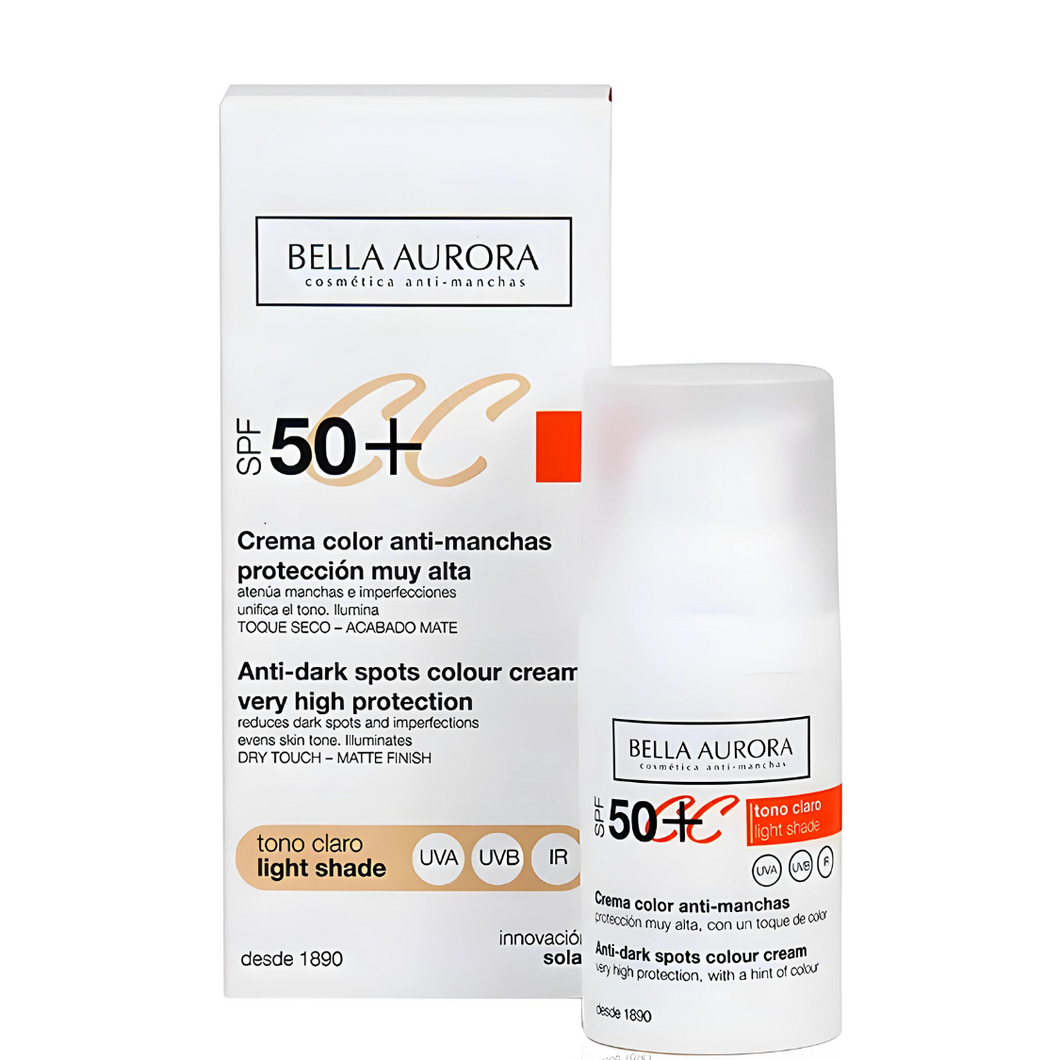 Crema solar antimanchas marrones Cc Protect Bella Aurora SPF 50