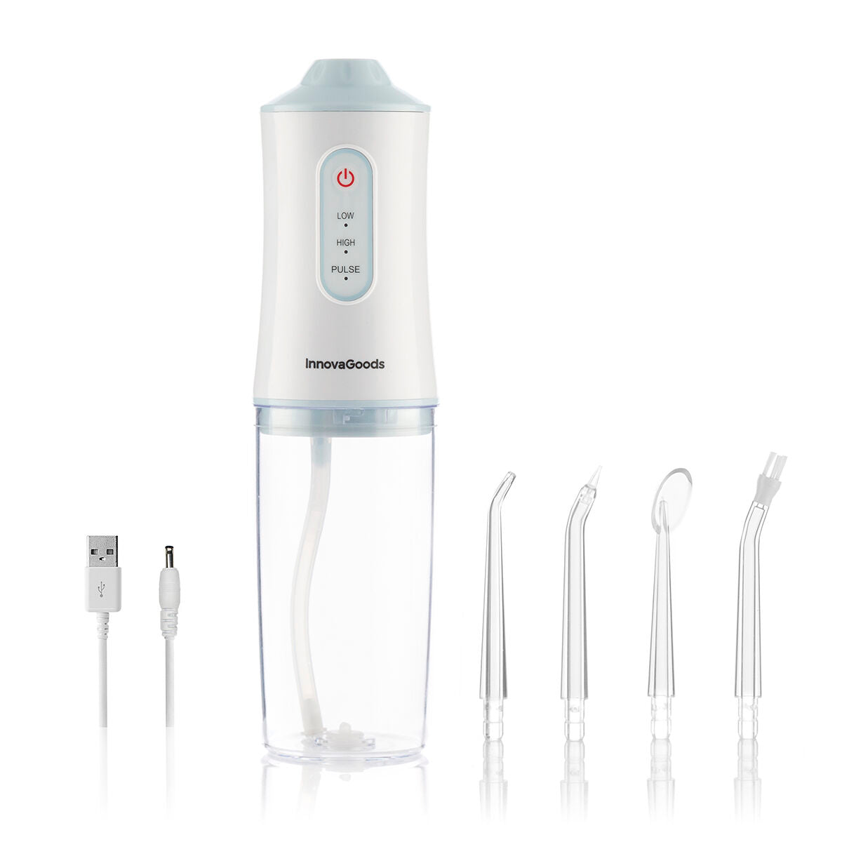 InnovaGoods Denter Irrigador Oral Portátil Recargable - Hilo Dental Inalámbrico para una Limpieza Dental Profunda