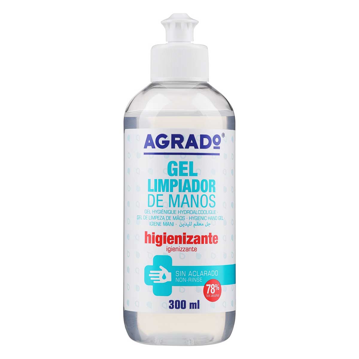 Agrado Gel assainissant pour les mains - Gel d'hygiène pour les mains sans rinçage (300 ml)