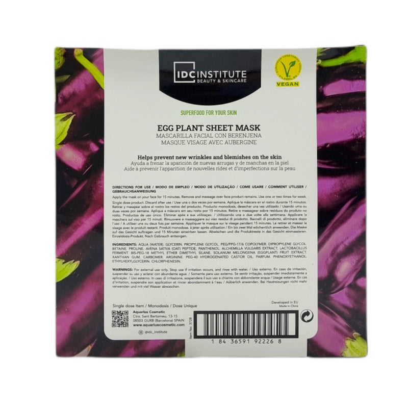 Mascarilla facial vegana de berenjena de IDC Institute (25 g)