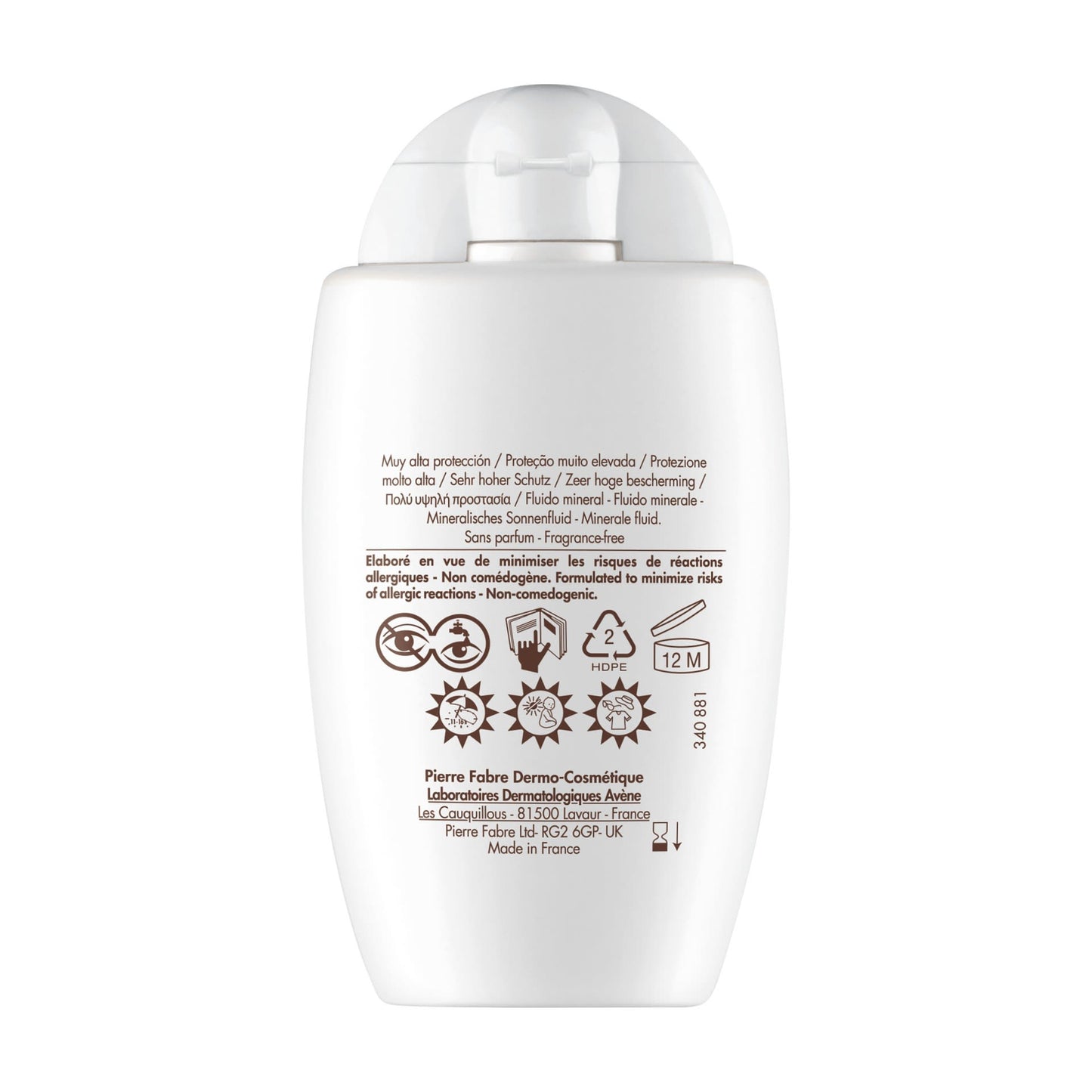 Loción solar Avène Fluide Minéral SPF 50+ (40 ml)