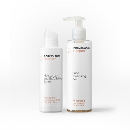 InnovaGoods Kombucha Face Cleansing Duo Pack – Vibepure Gel & Vibefresh Toner 1