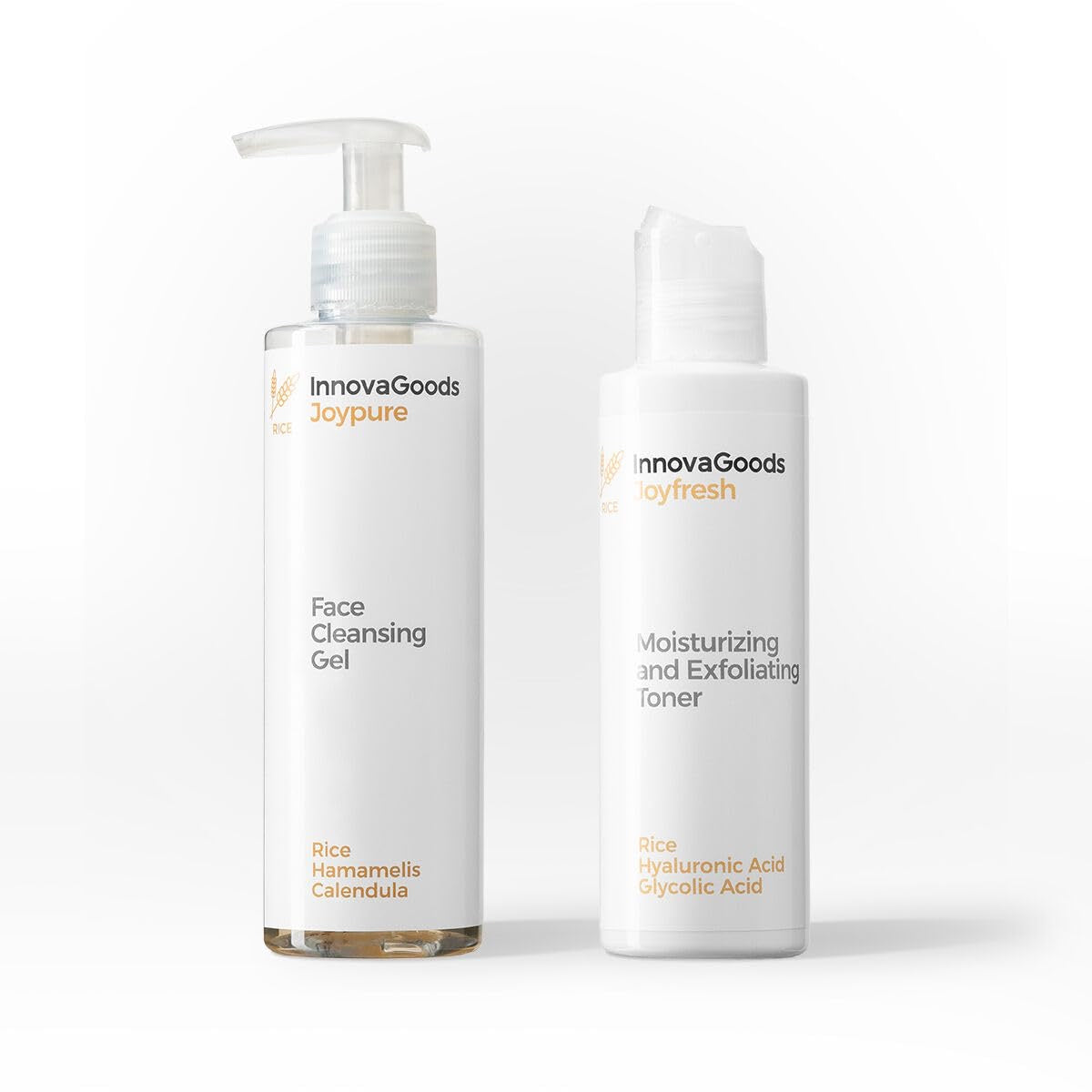 InnovaGoods Rice Face Cleansing Duo Pack – Vegan Facial Cleansing & Exfoliating Set 1