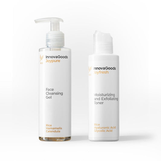 InnovaGoods Rice Face Cleansing Duo Pack – Vegan Facial Cleansing & Exfoliating Set 1