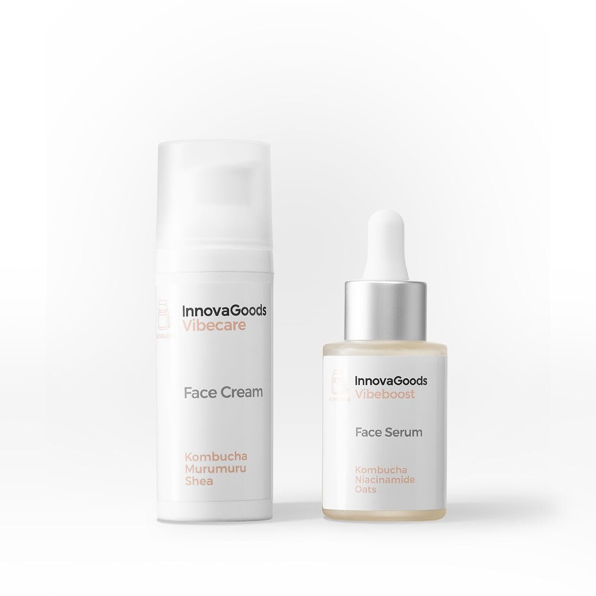 InnovaGoods Kombucha Face Moisturising Duo Pack – Vibeboost Serum & Vibecare Cream 1