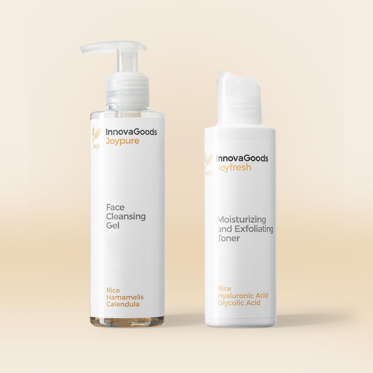 InnovaGoods Rice Face Cleansing Duo Pack – Vegan Facial Cleansing & Exfoliating Set 2