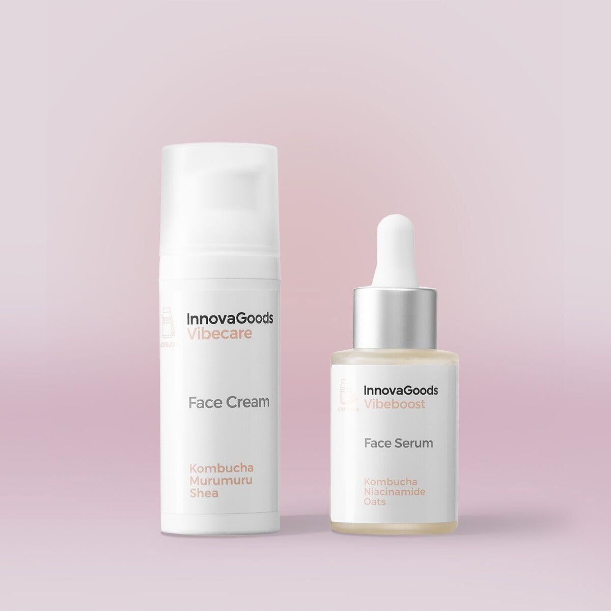 InnovaGoods Kombucha Face Moisturising Duo Pack – Vibeboost Serum & Vibecare Cream 2