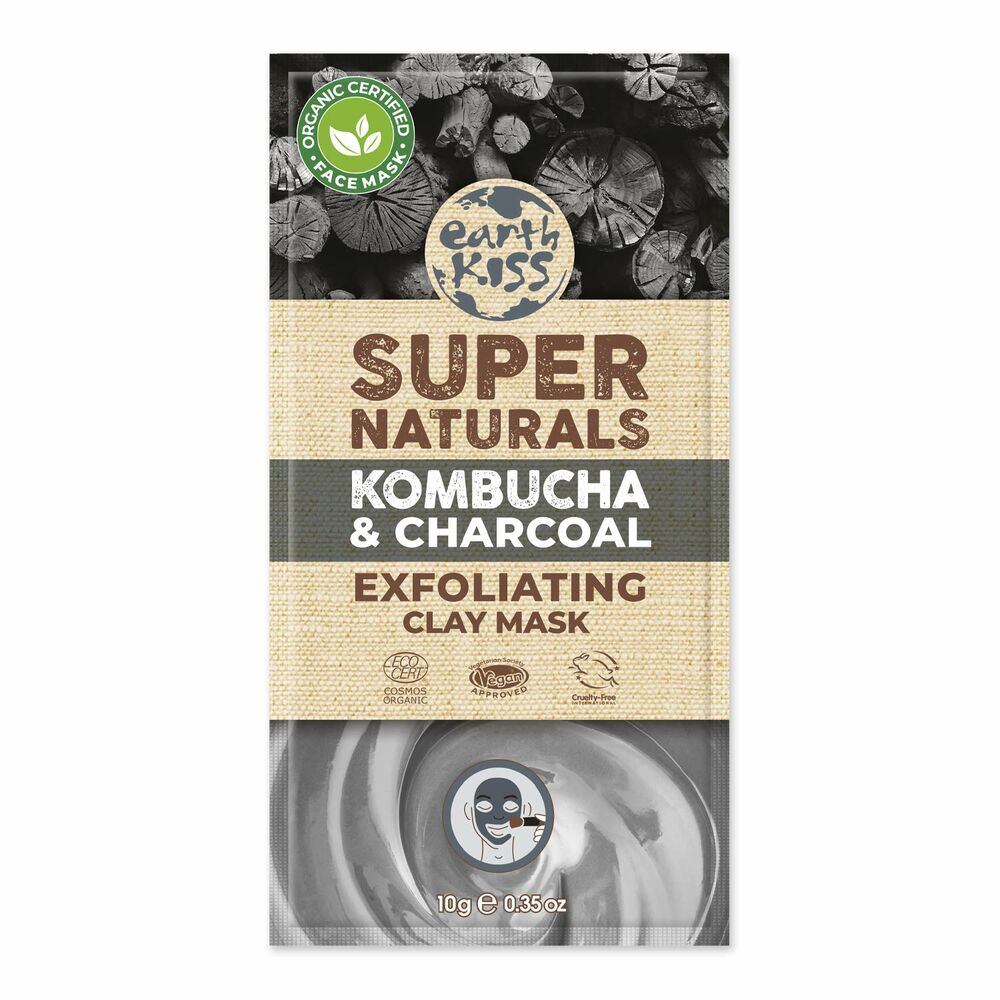 Exfoliërend Masker Earth Kiss Super Naturals Houtskool Klei (10 ml)