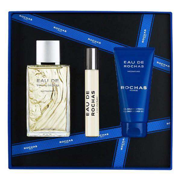 Men's Perfume Set Eau de Rochas Homme Rochas EDT (3 pcs) - Lindkart