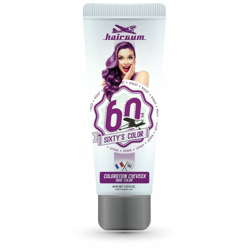 Semi-permanente kleurstof Hairgum Sixty's Color Violet (60 ml)