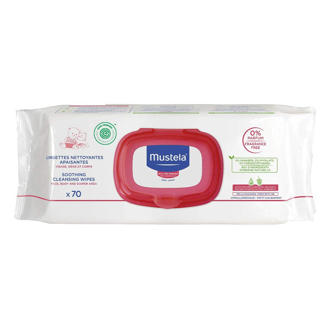 Sterile Cleaning Wipe Sachets (Pack) Mustela (70 Units)