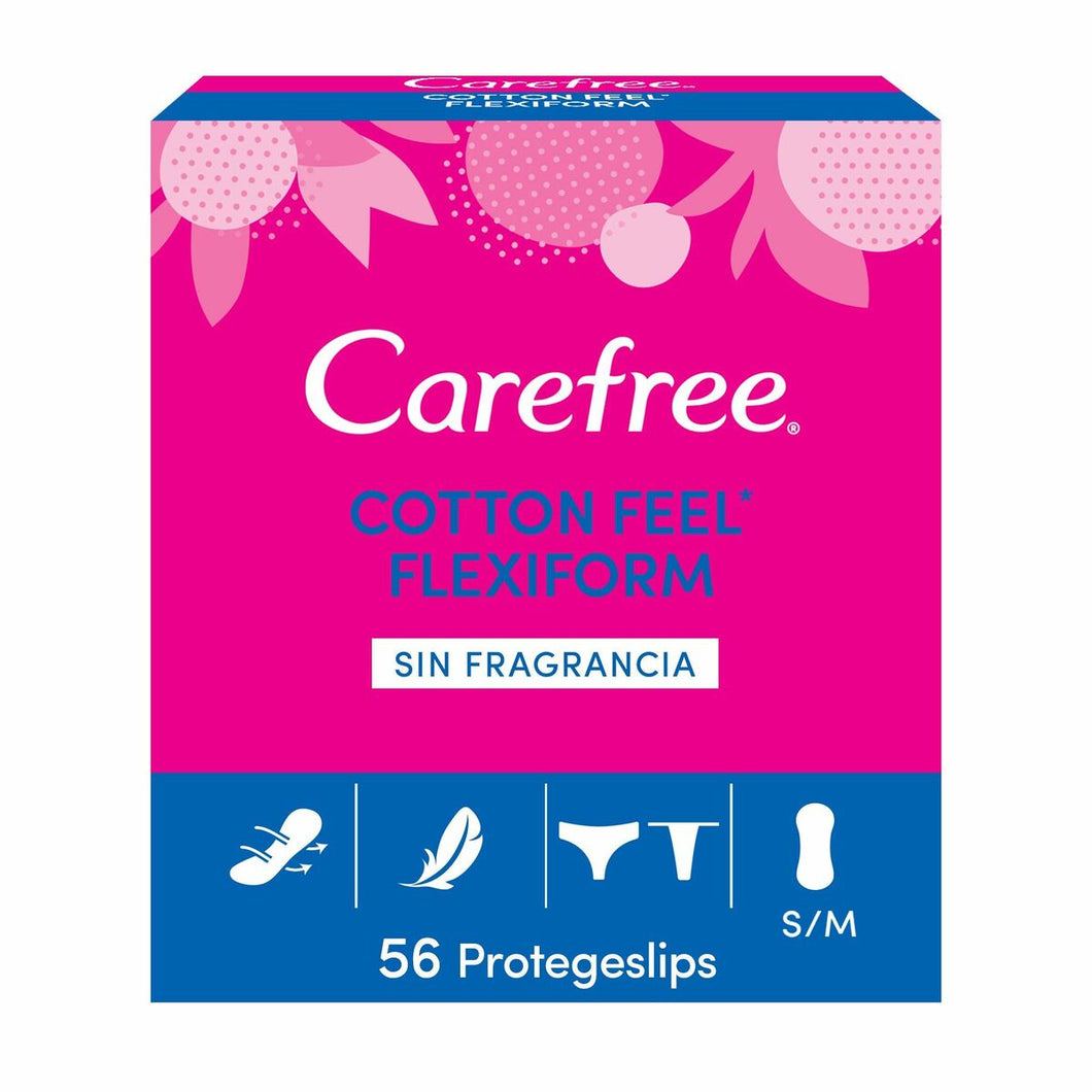 Protège-slip souple Carefree Cotton Feel Flexiform Taille S/M (56 uds)