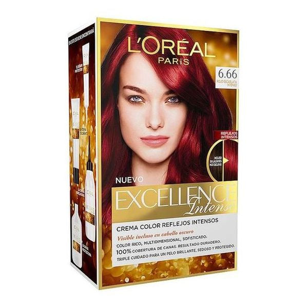 Teinture permanente Excellence Intense L'Oreal Make Up rouge écarlate intense