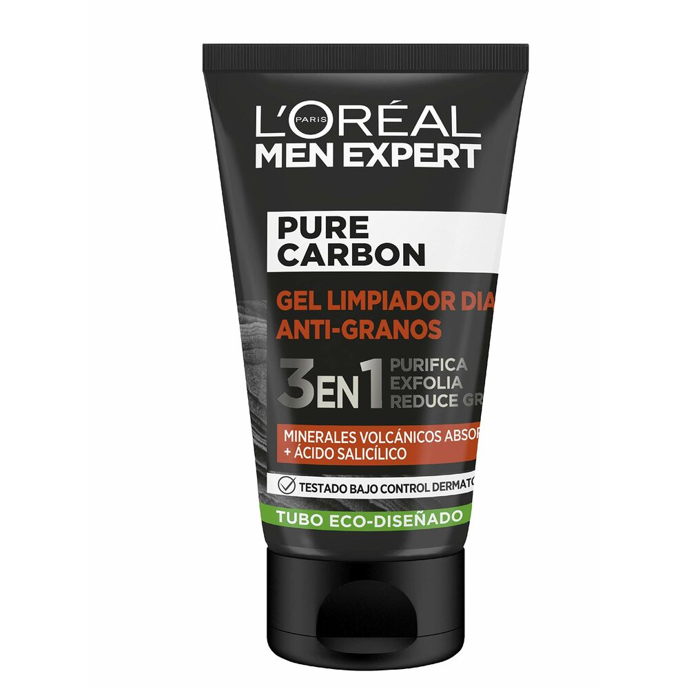 Exfoliant Visage L'Oreal Make Up Men Expert Pure Carbon Anti-acné 3-en-1 (100 ml)